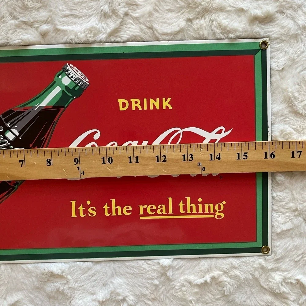 Vintage Drink Coca Cola Ande‎ Rooney Porcelain Enamel Sign 16x8 Inch Wall Decor